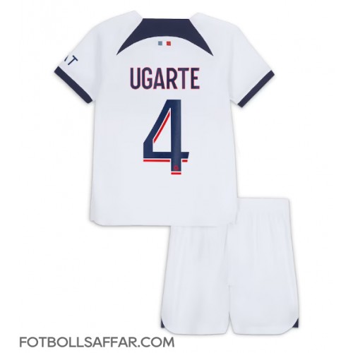 Paris Saint-Germain Manuel Ugarte #4 Bortadräkt Barn 2023-24 Kortärmad (+ Korta byxor)